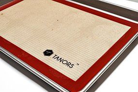 Tanors Silicone Baking Mat (2 Pack), Beige/Red N5