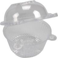 vanki 50 pcs Plastic Individual Cupcake Muffin Dome Holders Cases N2