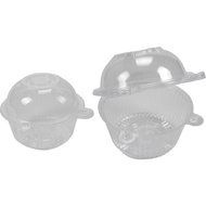 vanki 50 pcs Plastic Individual Cupcake Muffin Dome Holders Cases N3