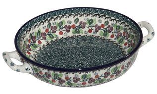 New Polish Pottery BAKER LARGE ROUND Boleslawiec CA Pattern 1415 Euro Stoneware