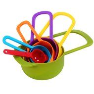 BakeWarePlus 6-pack Measuring Cups and Spoon Set, Style 6,Green N2