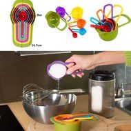 BakeWarePlus 6-pack Measuring Cups and Spoon Set, Style 6,Green N5