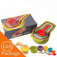 BakeWarePlus 6-pack Measuring Cups and Spoon Set, Style 6,Green N6