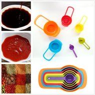 BakeWarePlus 6-pack Measuring Cups and Spoon Set, Style 6,Green N9