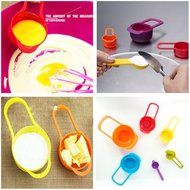 BakeWarePlus 6-pack Measuring Cups and Spoon Set, Style 6,Green N12