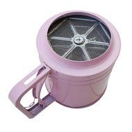 A.B Crew Stainless Steel Flour Sifter with Triple Mesh Screen Manual Powder Strainer, Pink N3