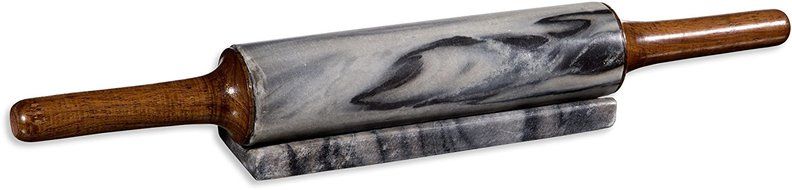 Quality Marble Rolling Pin with Base ~ Wooden Handles ~ Strong Grip ~ Sturdy Durable Construction ~ Perfect Dough...