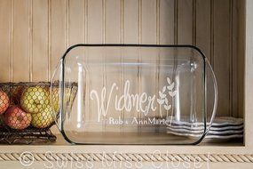 Personalized 9x13 inch 3 Quart Glass Baking Dish Custom Engraved MADE in the USA N3