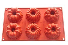 FOUR-C Cake Supplies Cake Baking Molds Flower Silicone Pans Color Purplish Red