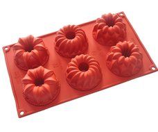FOUR-C Cake Supplies Cake Baking Molds Flower Silicone Pans Color Purplish Red N2