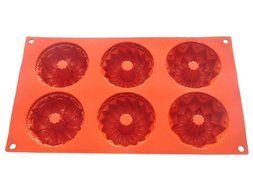 FOUR-C Cake Supplies Cake Baking Molds Flower Silicone Pans Color Purplish Red N3