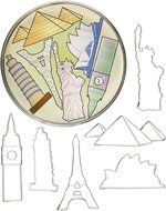 R &amp; M International 1875 6-Piece Landmarks Cookie Cutter Set