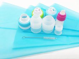 Piping Bags Tips Converter 12pcs/set, Kootips Icing Piping Bag and Nozzle Converter Tri-color Cream Coupler Cake... N2