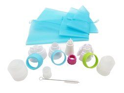 Piping Bags Tips Converter 12pcs/set, Kootips Icing Piping Bag and Nozzle Converter Tri-color Cream Coupler Cake... N3