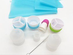 Piping Bags Tips Converter 12pcs/set, Kootips Icing Piping Bag and Nozzle Converter Tri-color Cream Coupler Cake... N6