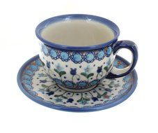 Polish Pottery Savannah Cup &amp; Saucer