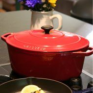 Chasseur 3.25-quart Black French Enameled Cast Iron Round Dutch Oven N3
