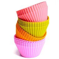 Theo&#039;s Bakeware Silicone Cupcake Liners, Round Shape Muffin Cups, Pack of 24 / 4 Colors Reusable &amp; Nonstick Standard... N4
