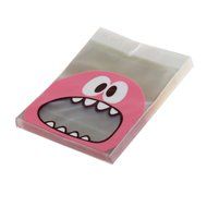 Cute Foodie Monster Self-Adhesive Cookie Candy Wrapping Gift Seal Bag 4 Colors - Pink, 10*10cm