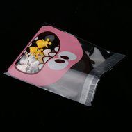 Cute Foodie Monster Self-Adhesive Cookie Candy Wrapping Gift Seal Bag 4 Colors - Pink, 10*10cm N3
