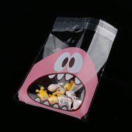 Cute Foodie Monster Self-Adhesive Cookie Candy Wrapping Gift Seal Bag 4 Colors - Pink, 10*10cm N4