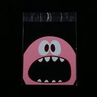 Cute Foodie Monster Self-Adhesive Cookie Candy Wrapping Gift Seal Bag 4 Colors - Pink, 10*10cm N5