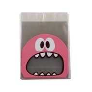 Cute Foodie Monster Self-Adhesive Cookie Candy Wrapping Gift Seal Bag 4 Colors - Pink, 10*10cm N8