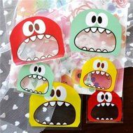 Cute Foodie Monster Self-Adhesive Cookie Candy Wrapping Gift Seal Bag 4 Colors - Pink, 10*10cm N15