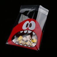 Cute Foodie Monster Self-Adhesive Cookie Candy Wrapping Gift Seal Bag 4 Colors - Pink, 10*10cm N17