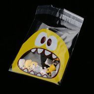 Cute Foodie Monster Self-Adhesive Cookie Candy Wrapping Gift Seal Bag 4 Colors - Pink, 10*10cm N21