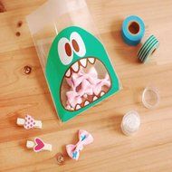 Cute Foodie Monster Self-Adhesive Cookie Candy Wrapping Gift Seal Bag 4 Colors - Pink, 10*10cm N26