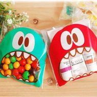 Cute Foodie Monster Self-Adhesive Cookie Candy Wrapping Gift Seal Bag 4 Colors - Pink, 10*10cm N27