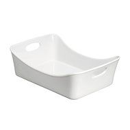 Rachael Ray Stoneware 9" x 13" Rectangular Lasagna Lover Pan, White