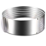 Stainless Adjustable Steel Mousse Mould Layer Cake Slicer Kit (Silver)