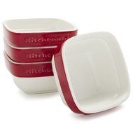 KitchenAid KBLR04RMER 4 Piece Ceramic Ramekin Bakeware Set, Empire Red