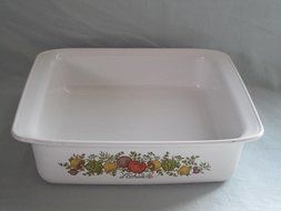 Vintage 1970s Corning Ware &quot; Spice O&#039; Life &quot; 8 Inch Square Cake / Utility Dish - 8&quot; X 8&quot; X 2&quot;