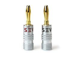 Sewell Silverback Banana Plugs, 24k Gold Dual Screw Lock Speaker Connector, 12 Pairs N2
