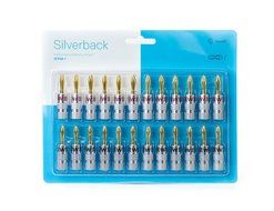 Sewell Silverback Banana Plugs, 24k Gold Dual Screw Lock Speaker Connector, 12 Pairs N3