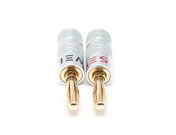 Sewell Silverback Banana Plugs, 24k Gold Dual Screw Lock Speaker Connector, 12 Pairs N6