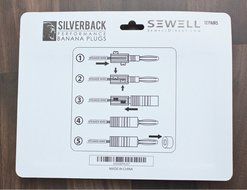 Sewell Silverback Banana Plugs, 24k Gold Dual Screw Lock Speaker Connector, 12 Pairs N7