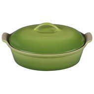 Le Creuset Heritage Palm Enameled Stoneware 2.5 Quart Covered Oval Casserole