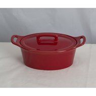 Oval Casserole Size: Small, Color: Red