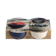 Mason Cash Varsity 4-Piece Ceramic Preparation Bowls, Navy Blue, Cream N2