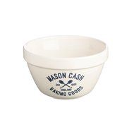 Mason Cash Varsity 4-Piece Ceramic Preparation Bowls, Navy Blue, Cream N8