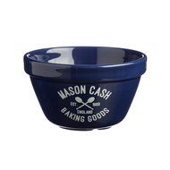 Mason Cash Varsity 4-Piece Ceramic Preparation Bowls, Navy Blue, Cream N13