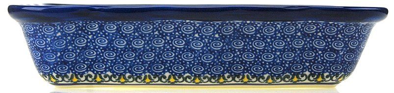 Ceramika Boleslawiecka Kalich Polish Hand Painted Baking Dish 8" x 6" x 1.75" (Red Roses) N2
