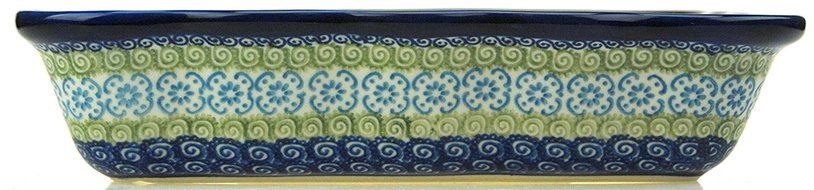 Ceramika Boleslawiecka Kalich Polish Hand Painted Baking Dish 8" x 6" x 1.75" (Red Roses) N4