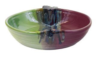 Clay In Motion Handmade Ceramic Apple Torte Baking Dish - Mossy Creek N2