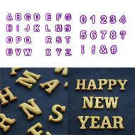 Angelduck 40pcs DIY Fondant Cake Decoration Alphabet Letters Number Cup Cake Mold Cookie Cutters