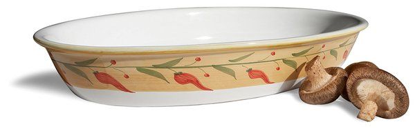 Caleca Chili Peppers Large Oval Baking Dish